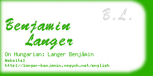 benjamin langer business card